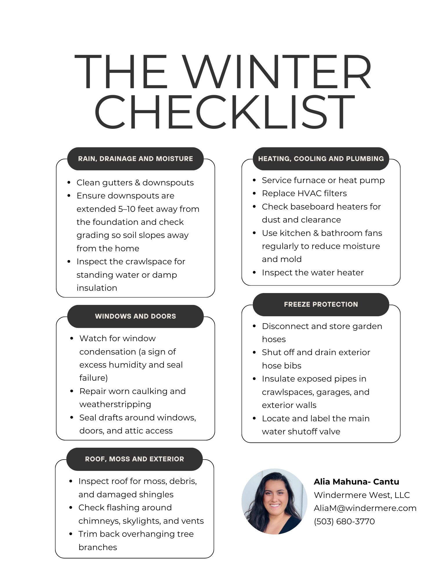 Winter maintenance checklist